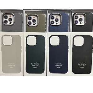 MagSafe Кожен Гръб Лукс iPhone 14 PRO / сив /